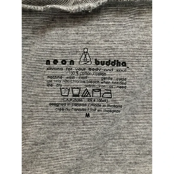 Neon Buddha 100% Cotton Gray Cowl Neck Sleeveless Tunic Dress Pockets Size M - Picture 6 of 6